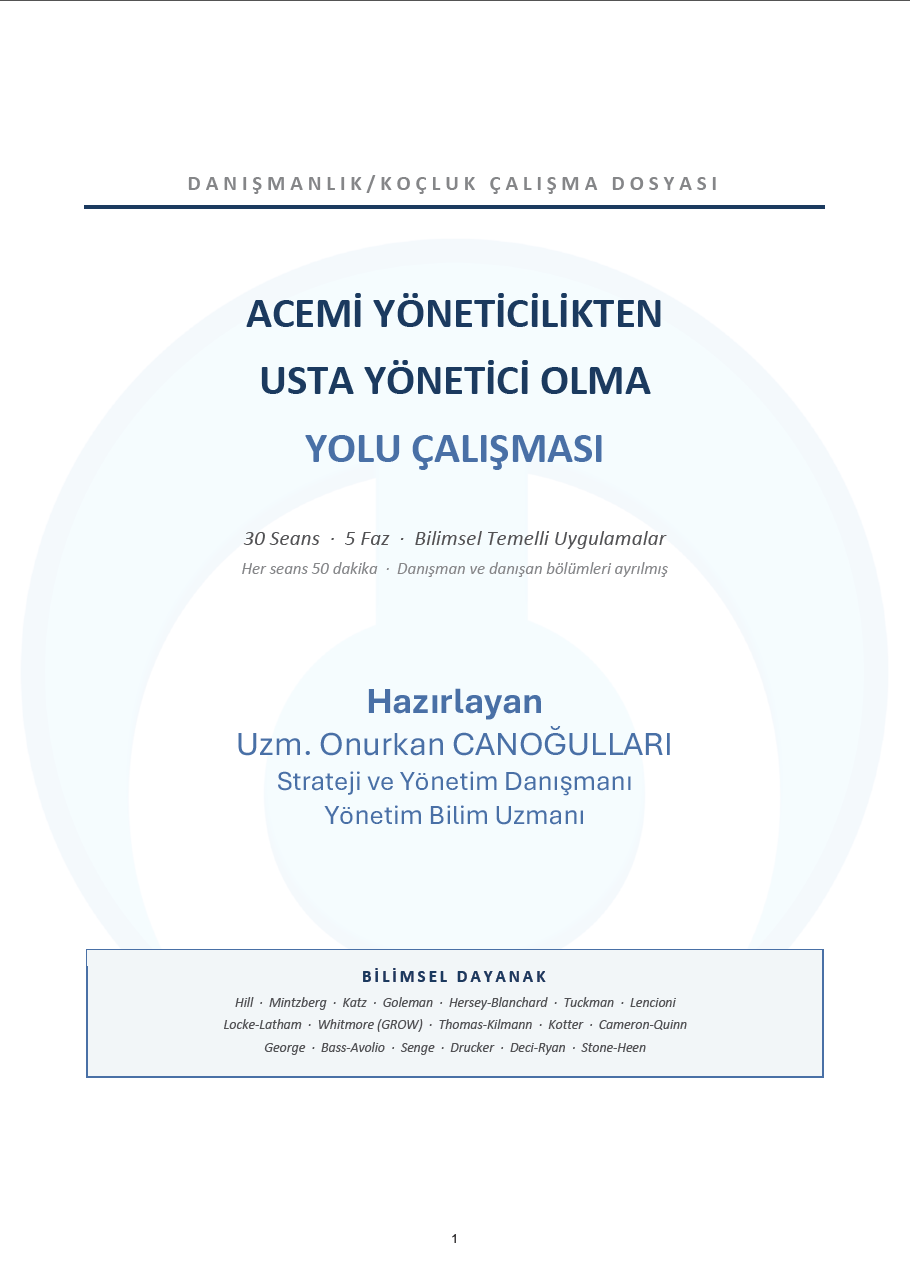Acemi Yöneticiden Usta Yönetici Yolu Seans Kitabı (30 Seans)