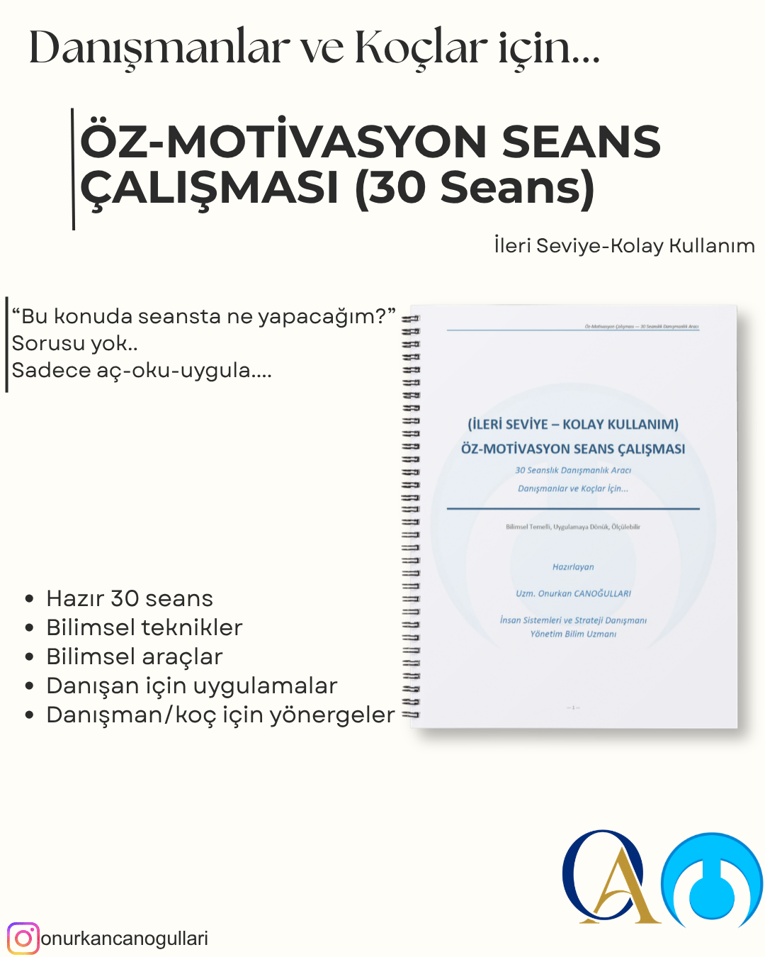 İleri Seviye Öz-Motivasyon Danışmanlık/Koçluk Seans Kitabı (30 Seans)
