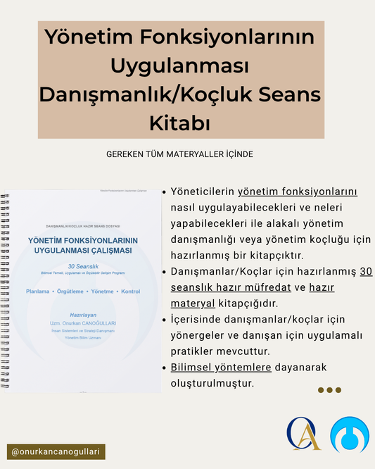 Yönetim Fonksiyonlarının Uygulanması Danışmanlık/Koçluk Seans Kitabı